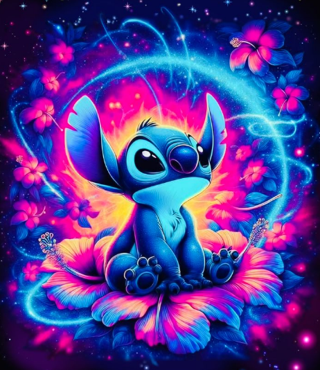 Stitch et fleurs