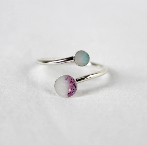 Bague Luna rose - ajustable