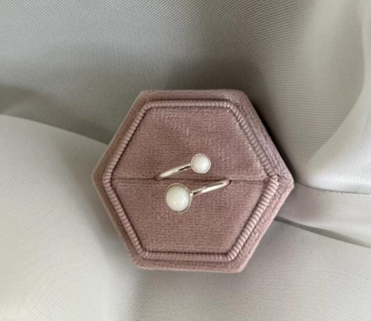 Bague Luna rose - ajustable